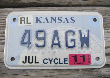 Kansas Motorcycle State Seal License Plate 2011
