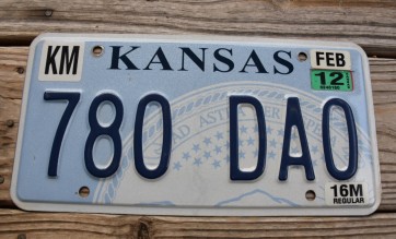 Kansas Seal License Plate 2012