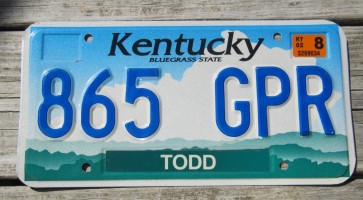 Kentucky Cloud License Plate 2002 Bluegrass State