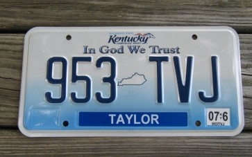 Kentucky Unbridled Spirit License Plate In God We Trust 2016
