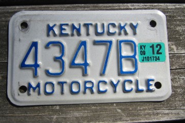 Kentucky Motorcycle License Plate 2009