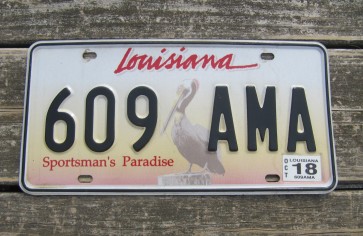 Louisiana Pelican License Plate 2018 Sportsman's Paradise 