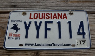 Louisiana Battle of New Orleans License Plate 2017 Bicentennial 1815 - 2015 