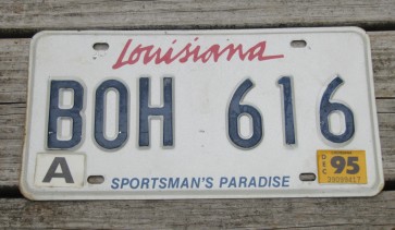 Louisiana Sportsman's Paradise License Plate 1995