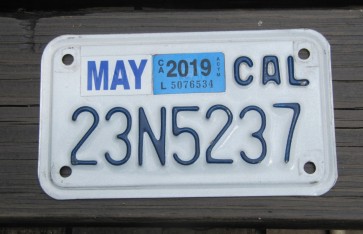 California Motorcycle License Plate 2019
