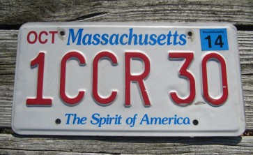 Massachusetts The Spirit of America License Plate 2014
