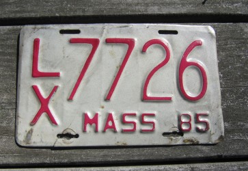 Massachusetts Motorcycle License Plate 1985