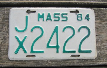 Massachusetts Motorcycle License Plate 1984