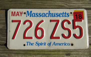 Massachusetts The Spirit of America License Plate 2018