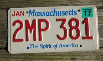 Massachusetts The Spirit of America License Plate 2017