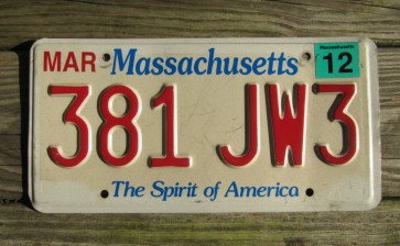 Massachusetts The Spirit of America License Plate 2012