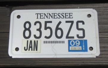 Tennessee Motorcycle License Plate 2009