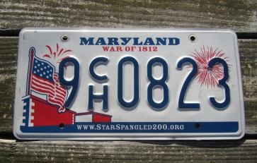 Maryland War of 1812 License Plate Star Spangled 