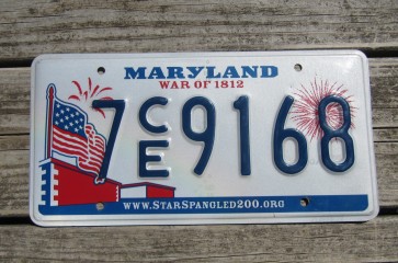 Maryland War of 1812 License Plate Star Spangled 