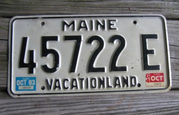 Maine Vacationland License Plate 1984