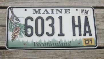 Maine Chickadee License Plate 2001