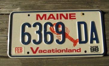 Maine Lobster License Plate 1998