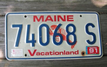 Maine Lobster License Plate Vacationland 1991