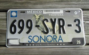 Sonora Mexico Ram License Plate 