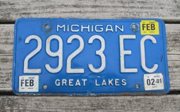 Michigan Blue White License Plate 2005 Great Lakes