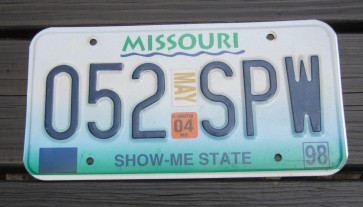 Missouri River License Plate 2004 Show Me State