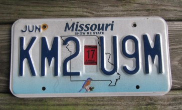 Missouri Blue Bird License Plate 2017 Show Me State 