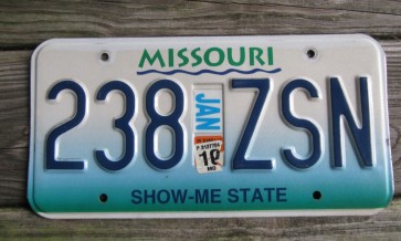 Missouri River License Plate 2010 Show Me State