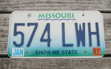 Missouri River License Plate 2001 Show Me State