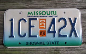 Missouri River License Plate 2008 Show Me State