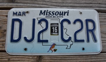 Missouri Blue Bird License Plate 2016 Show Me State 