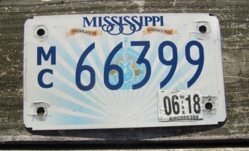 Mississippi Motorcycle License Plate Lucille Guitar 2018