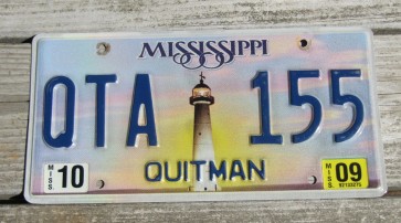 Mississippi Lighthouse License Plate 2009