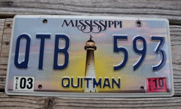 Mississippi Lighthouse License Plate 2010
