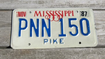 Mississippi Red White Blue License Plate 1987