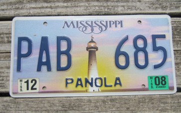 Mississippi Lighthouse License Plate 2008