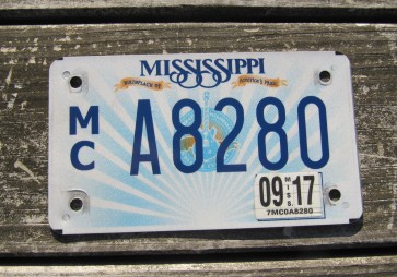 Mississippi Motorcycle License Plate Lucille Guitar 2017
