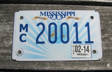 Mississippi Motorcycle License Plate Lucille Guitar 2014