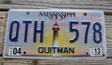 Mississippi Lighthouse License Plate 2013