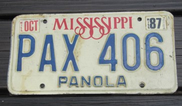 Mississippi Red White Blue License Plate 1987