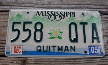 Mississippi Green Magnolia License Plate 2005