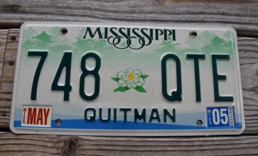 Mississippi Green Magnolia License Plate 2005