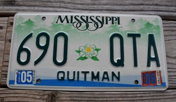Mississippi Green Magnolia License Plate 2006
