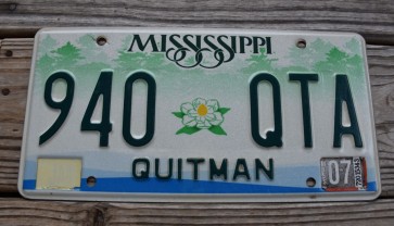 Mississippi Green Magnolia License Plate 2007