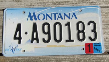 Montana Big Sky 2000 License Plate Embossed 2004