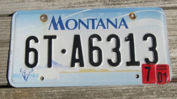 Montana Big Sky 2000 License Plate Embossed 2001