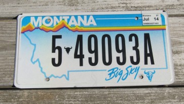 Montana Big Sky Blue Flat License Plate 2014