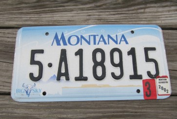 Montana Big Sky Country State License Plate 2002
