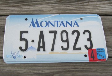 Montana Big Sky Country State License Plate 2004