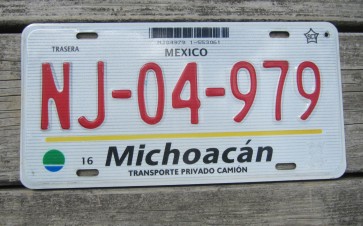 Michoacan Mexico License Plate 