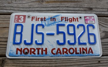 North Carolina License Plate First In Flight 2015